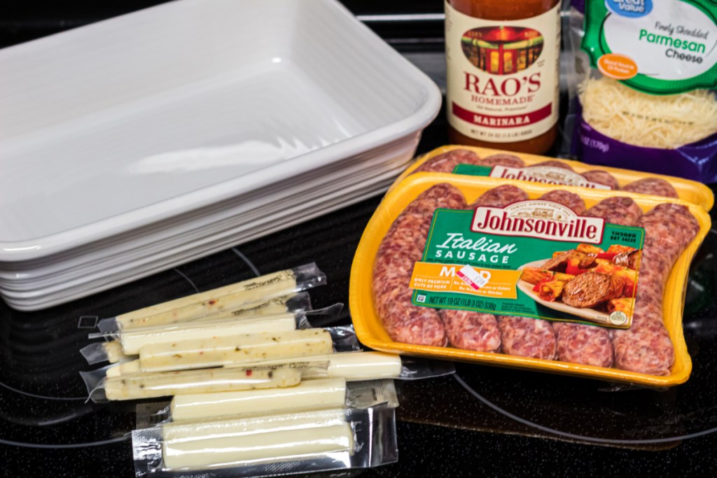 ingredients for stuffed cheese sausage