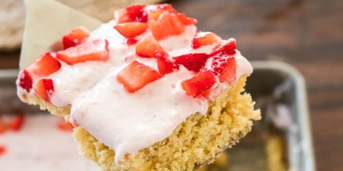 Must-Make Keto Almond Cake with Strawberry Cream Cheese Frosting