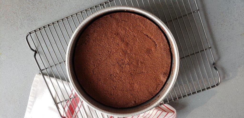 cake on cooling rack