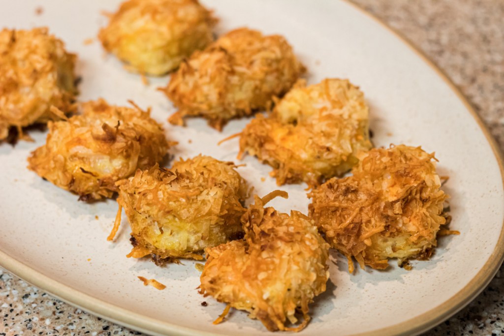 keto coconut shrimp on plate