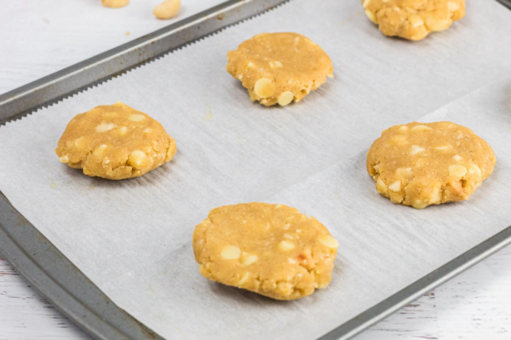 cookie dough on baking sheet