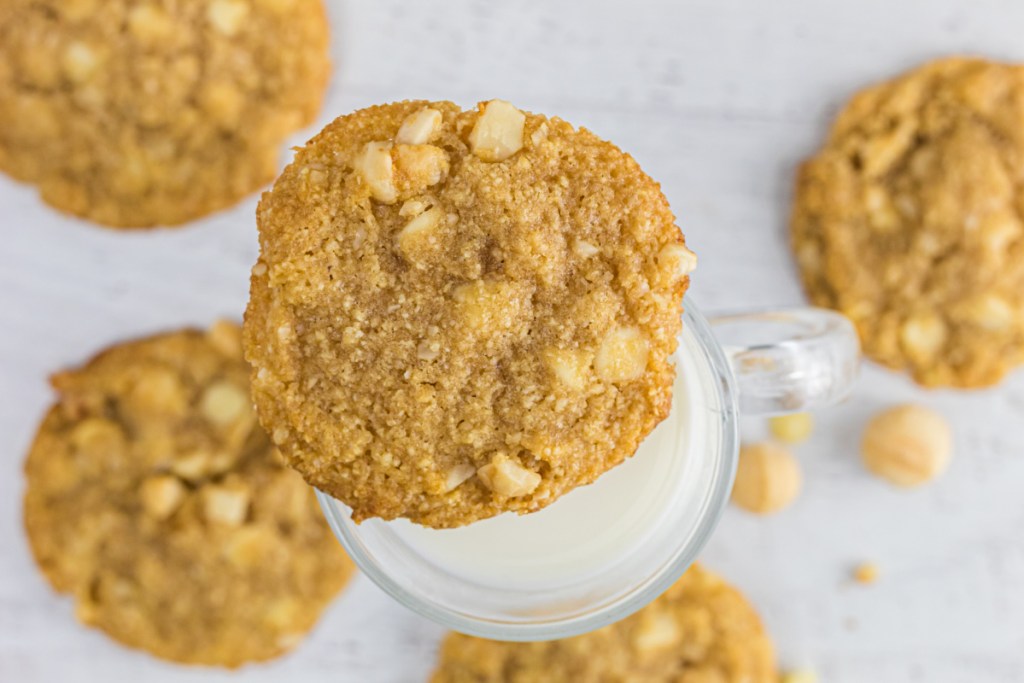 Keto White Chocolate macadamia nut cookie