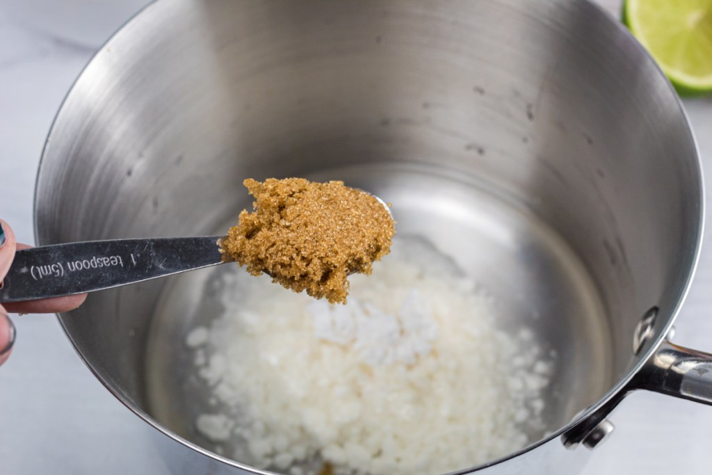 brown Swerve being put into saucepan