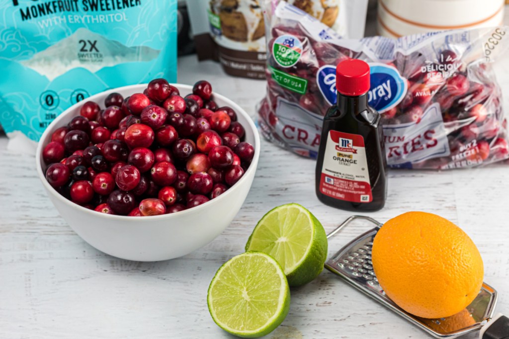 ingredients for keto cranberry sauce