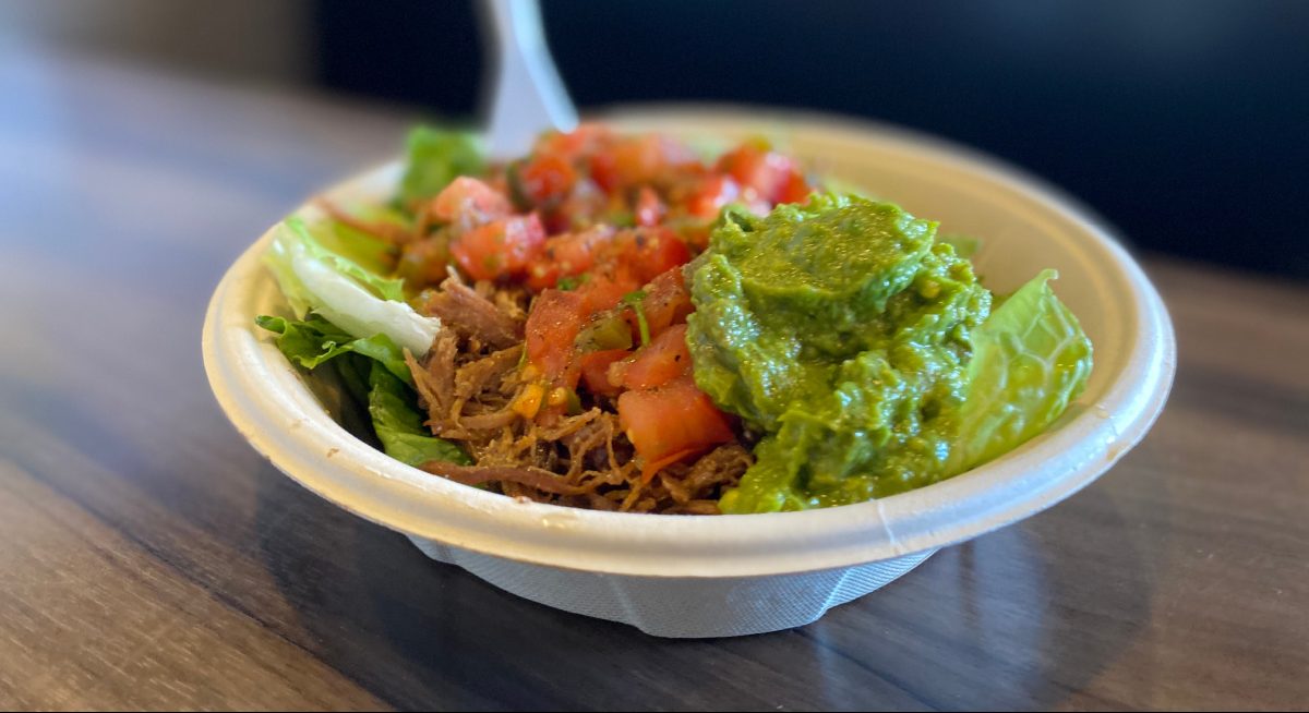 Qdoba Keto Brisket Bowl that was customized to be low carb and is available in 2024