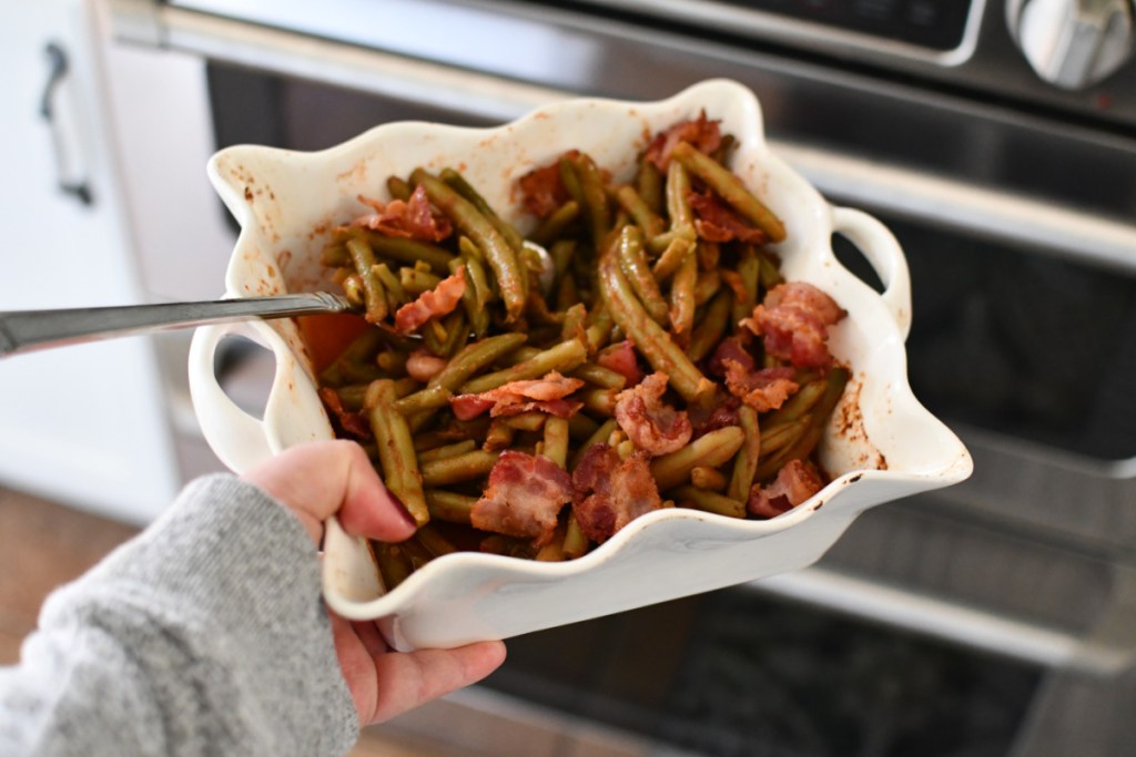 baked green beans and bacon