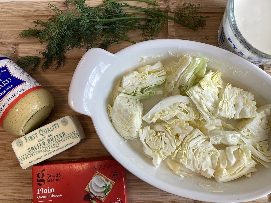 cabbage in casserole dish