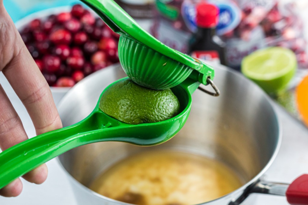 squeezing fresh lime juice