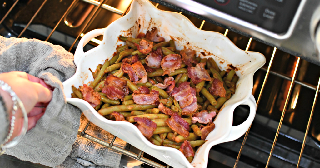 keto baked green beans and bacon in the oven