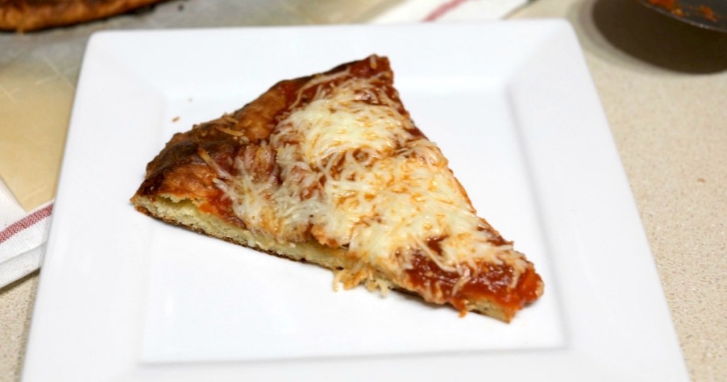 keto cheese pizza slice with easy dough recipe