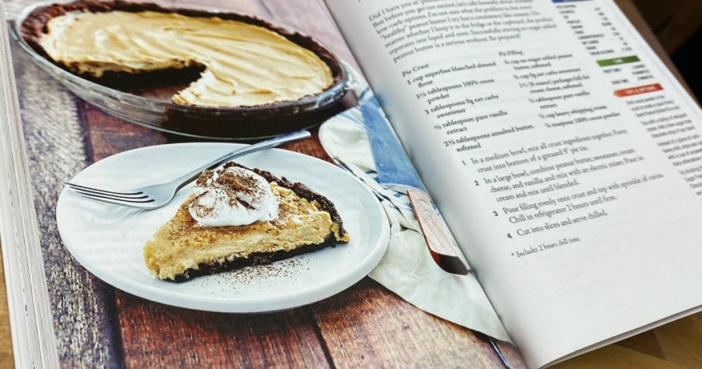 keto peanut butter pie in cookbook 