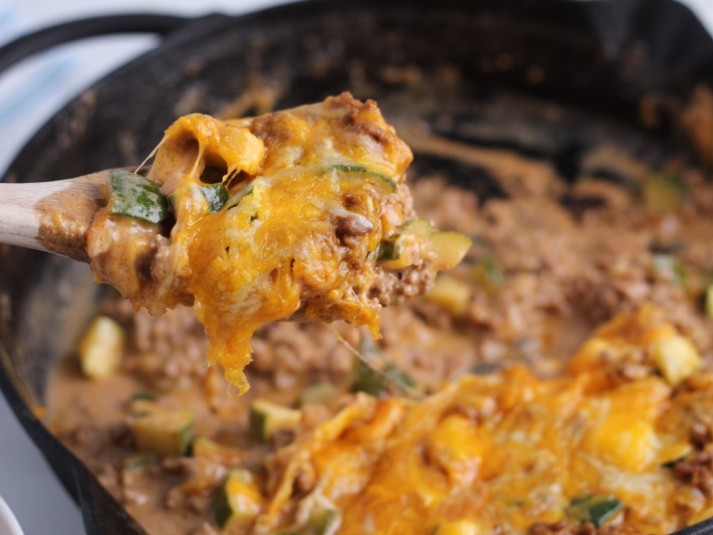 pan of keto hamburger helper