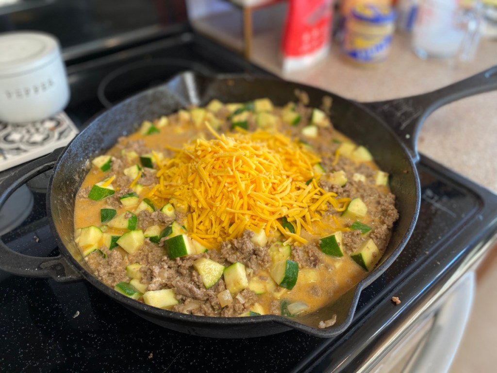 adding cheese to keto hamburger helper