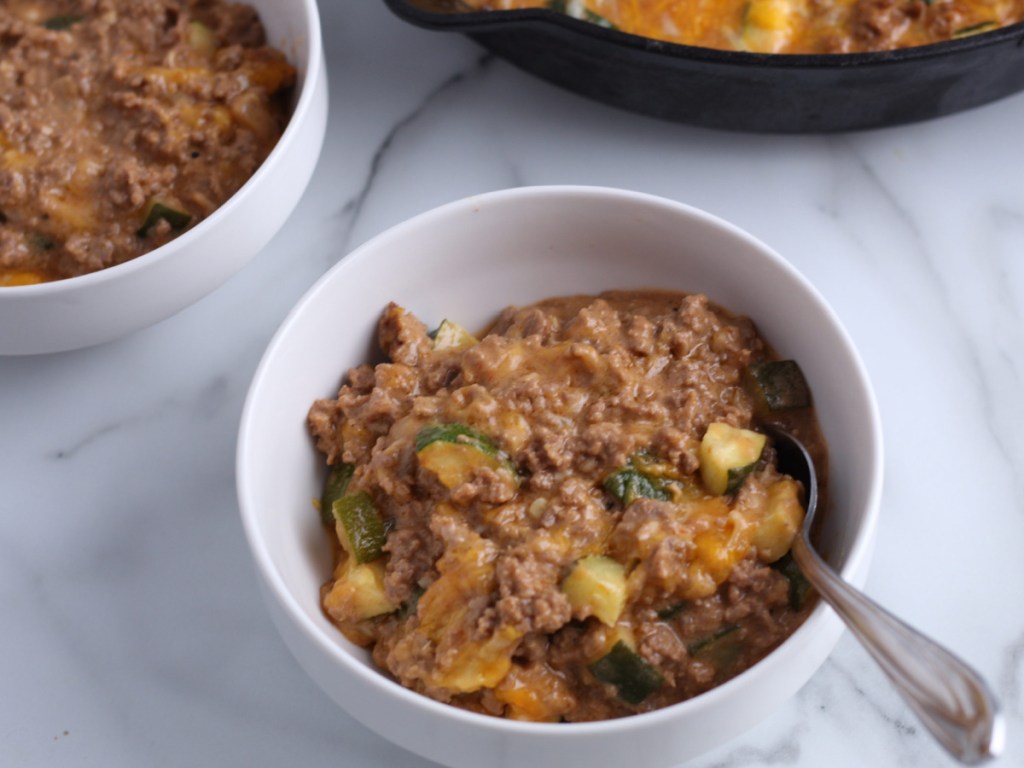 bowl of keto hamburger helper