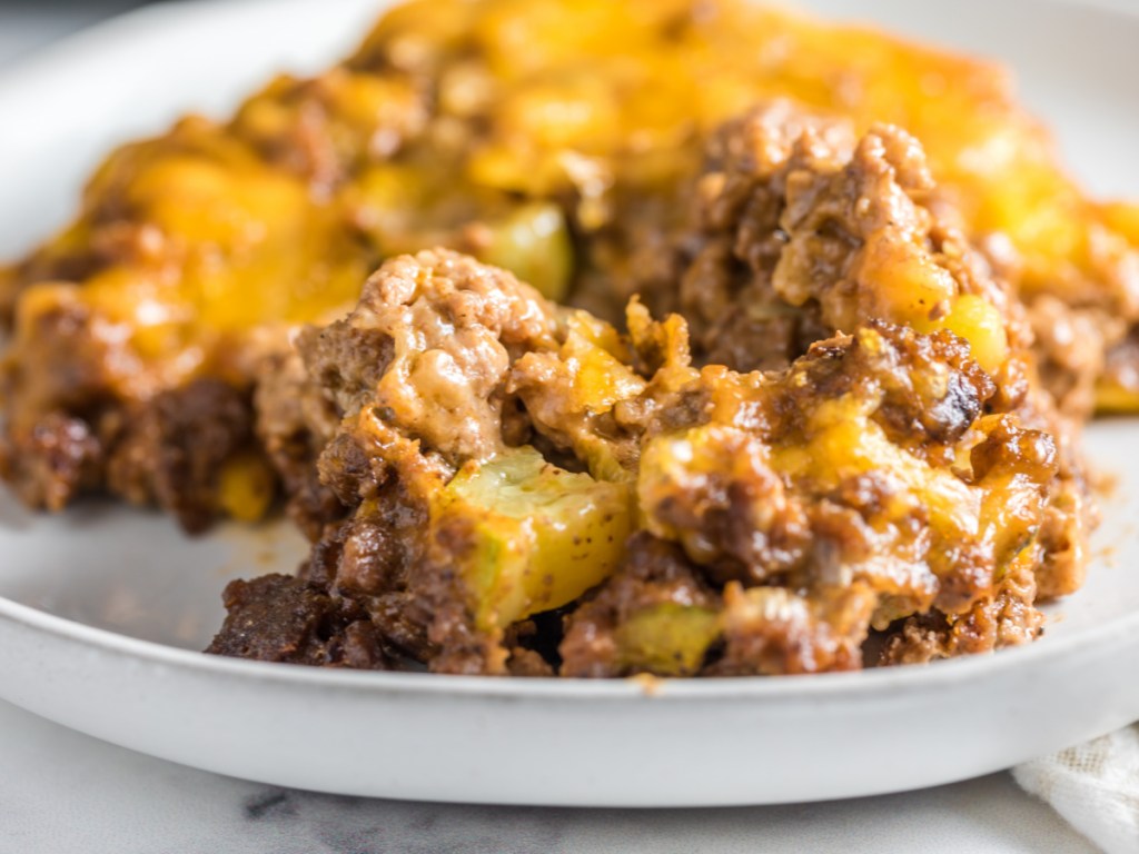 plate of keto hamburger helper