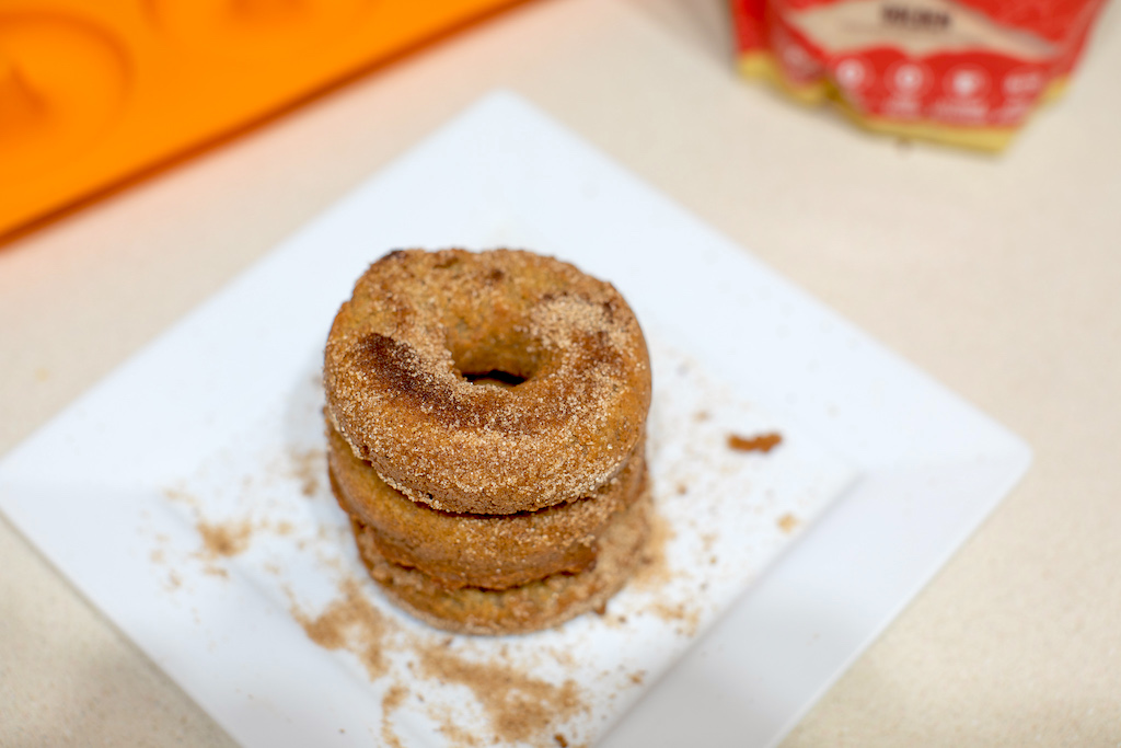 keto pumpkin donuts on plate 