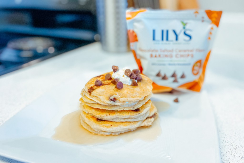 lily's chocolate caramel chips pancakes