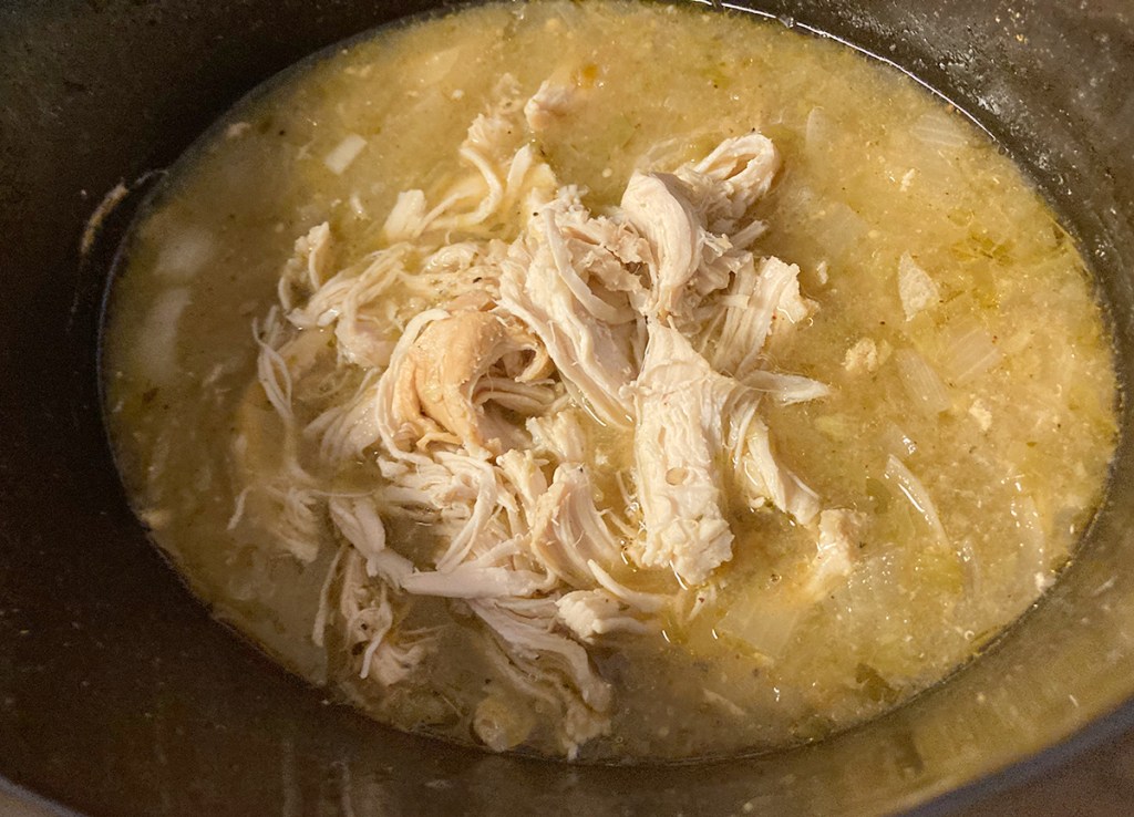 shredded chicken in crockpot for soup