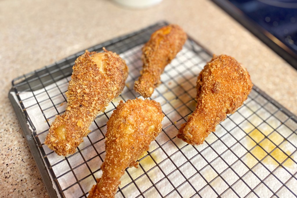 Keto fried chicken cooling off