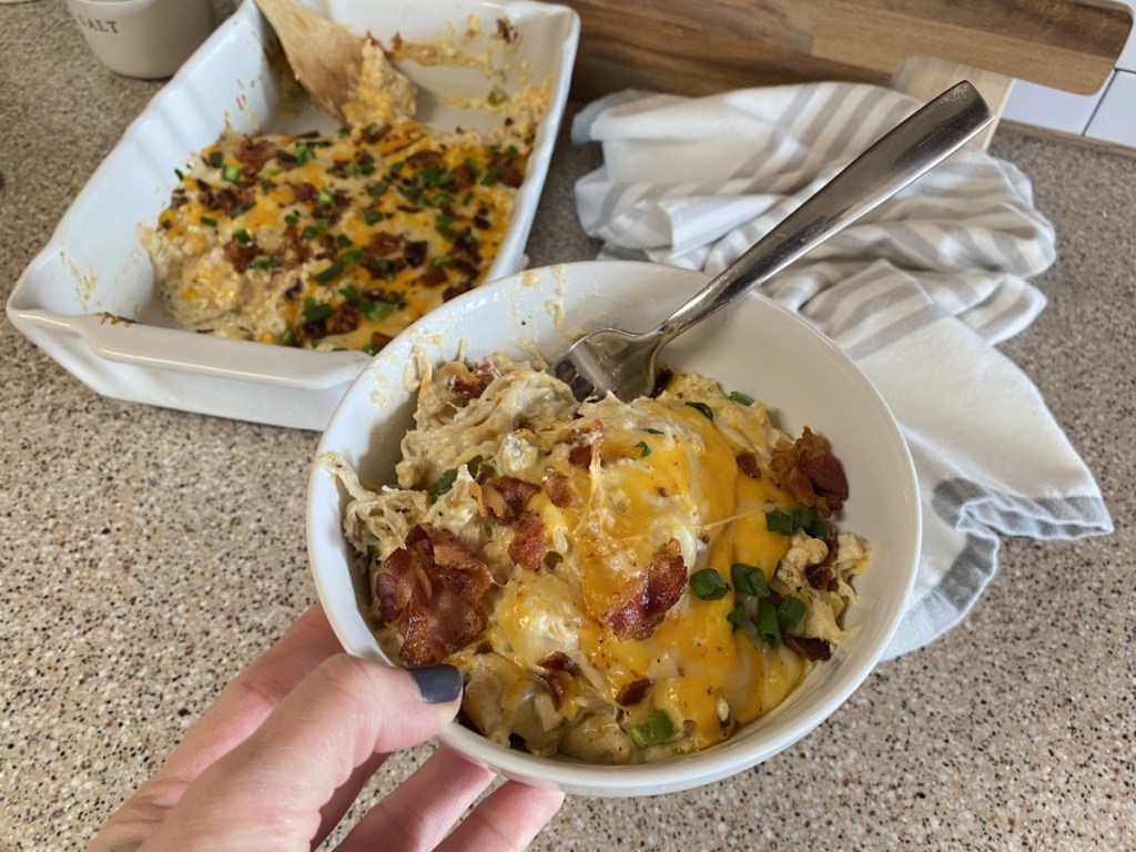 bowl of keto chicken jalapeno casserole