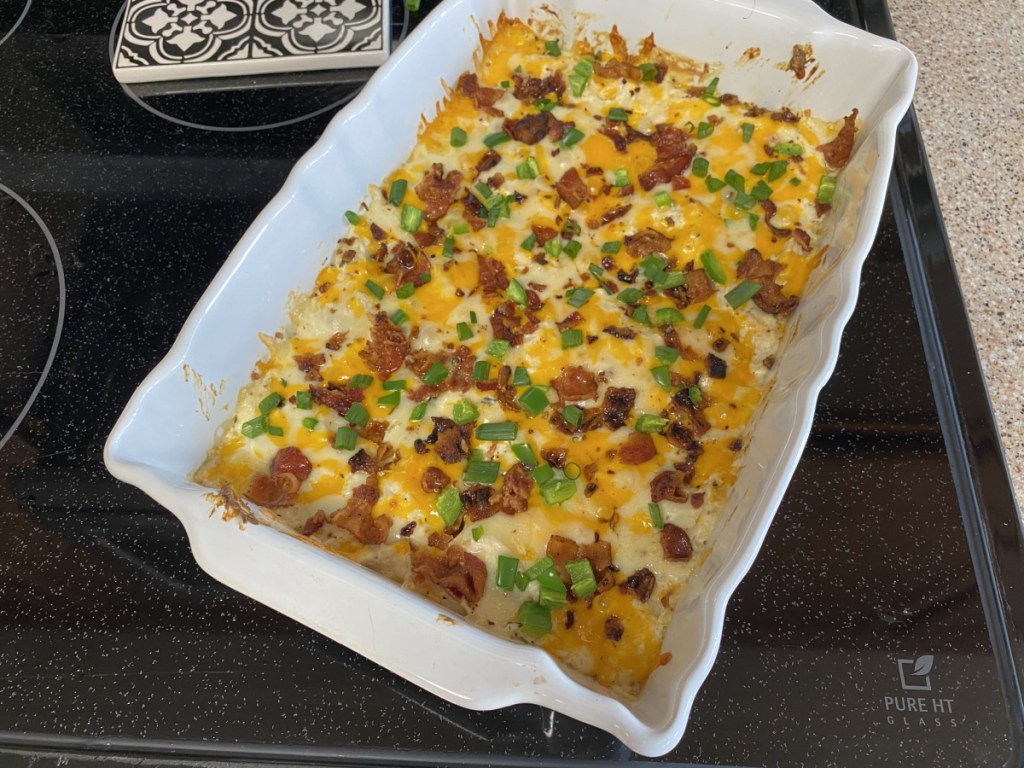 casserole dish on the stove top