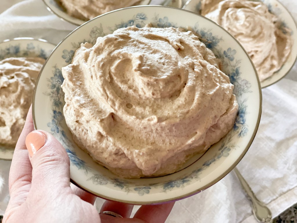 bowl of keto chocolate mousse