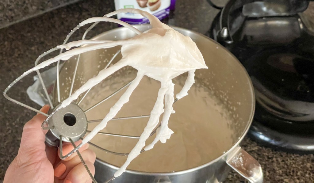 whipped cream on a whisk