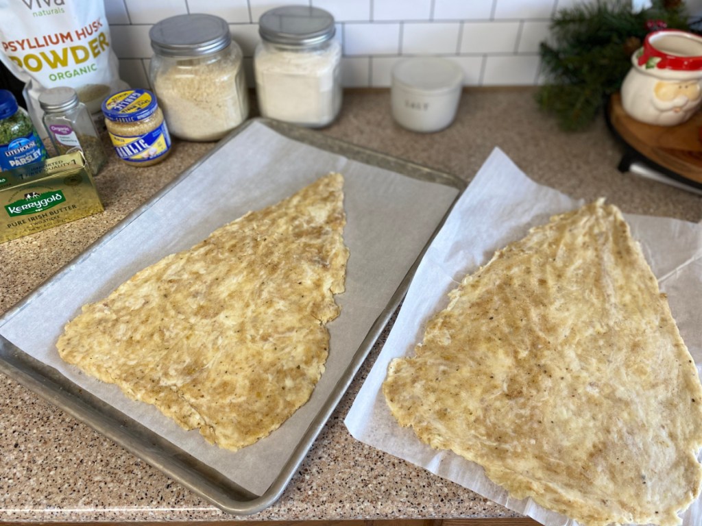 easy keto dough in shape of christmas tree