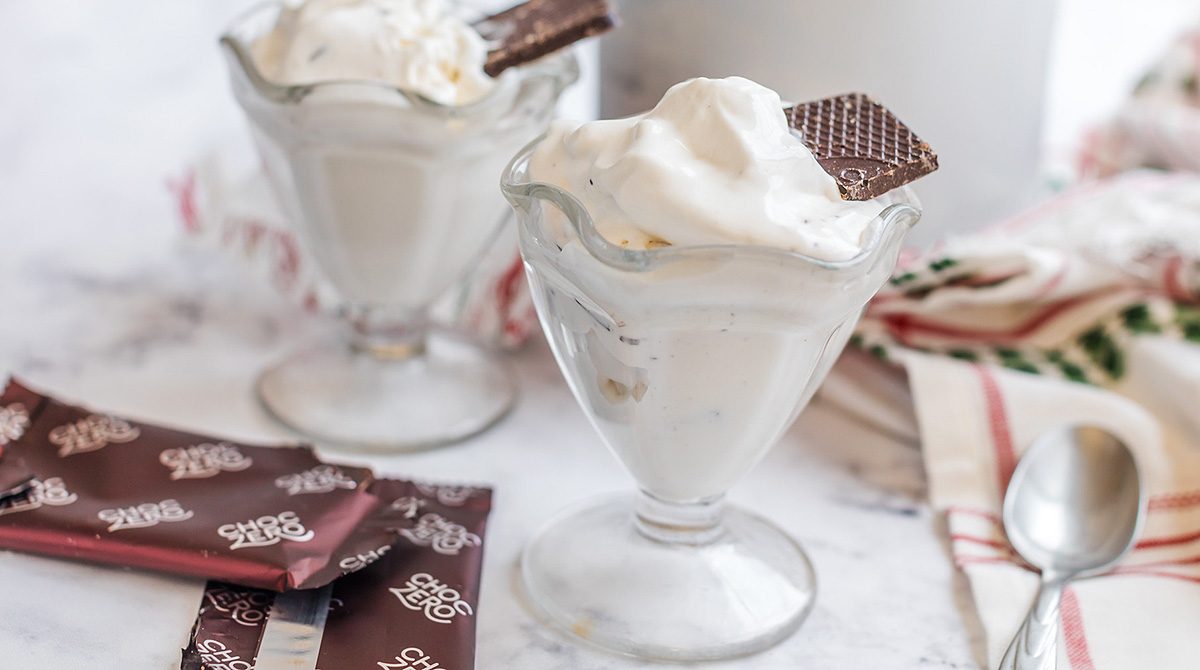 keto ice cream in serving bowl