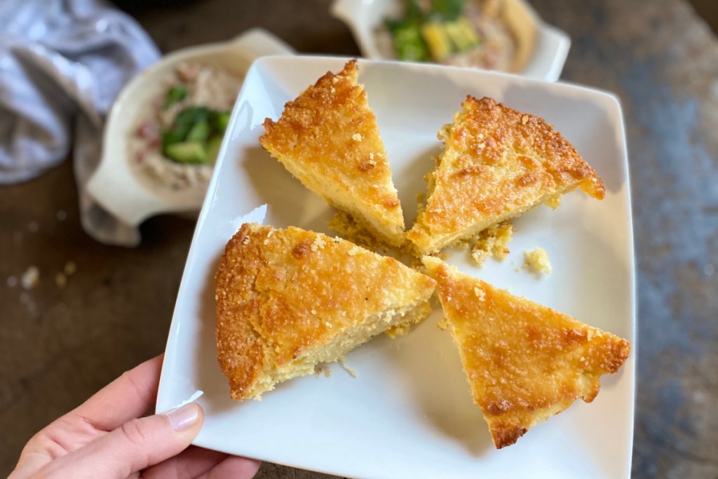 plate of low carb cornbread