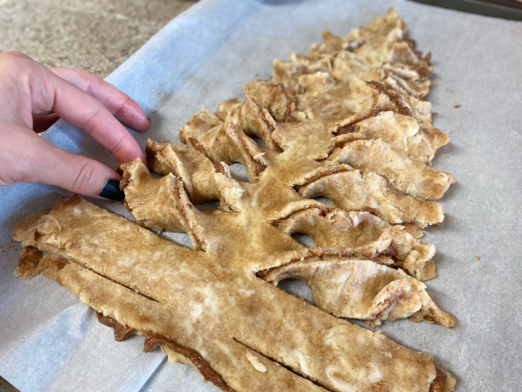 twisting sweet keto dough