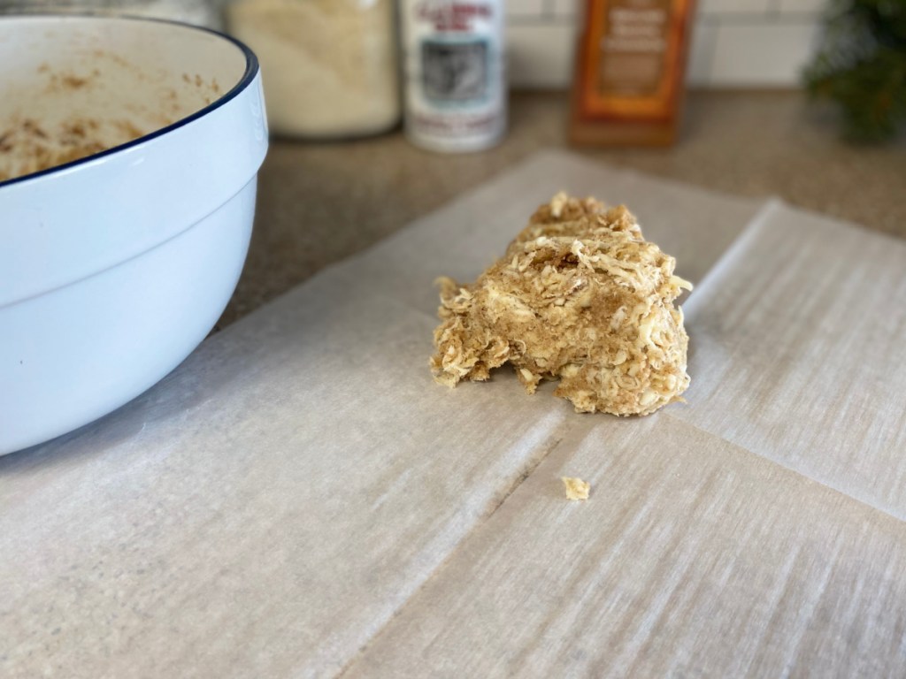 keto sweet bread on parchment paper