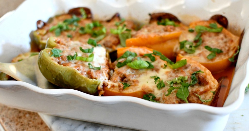 baked keto sausage stuffed peppers