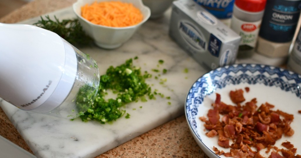 chopping garlic and jalepeno with kitchen aid chopper