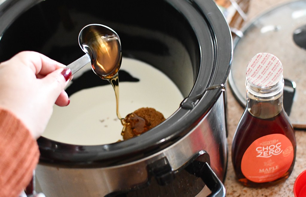 adding choczero maple syrup to crockpot