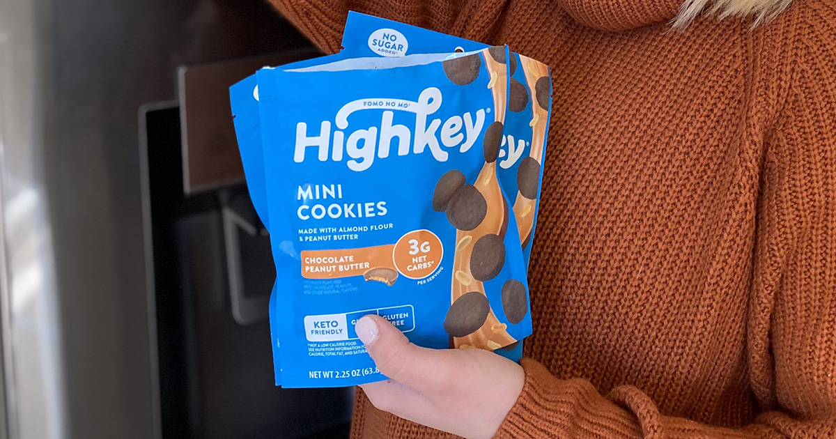 hand holding keto highkey cookies