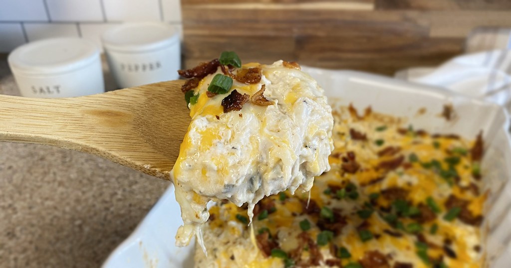 spoonful of keto chicken jalapeno popper casserole