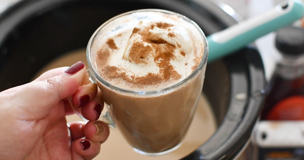hand holding keto gingerbread latte