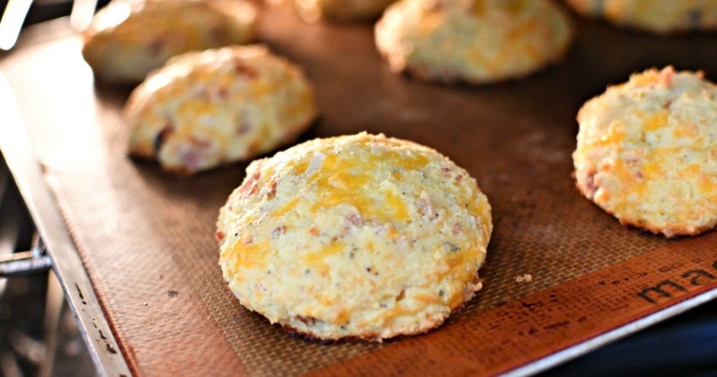 keto ham and cheese rolls in the oven