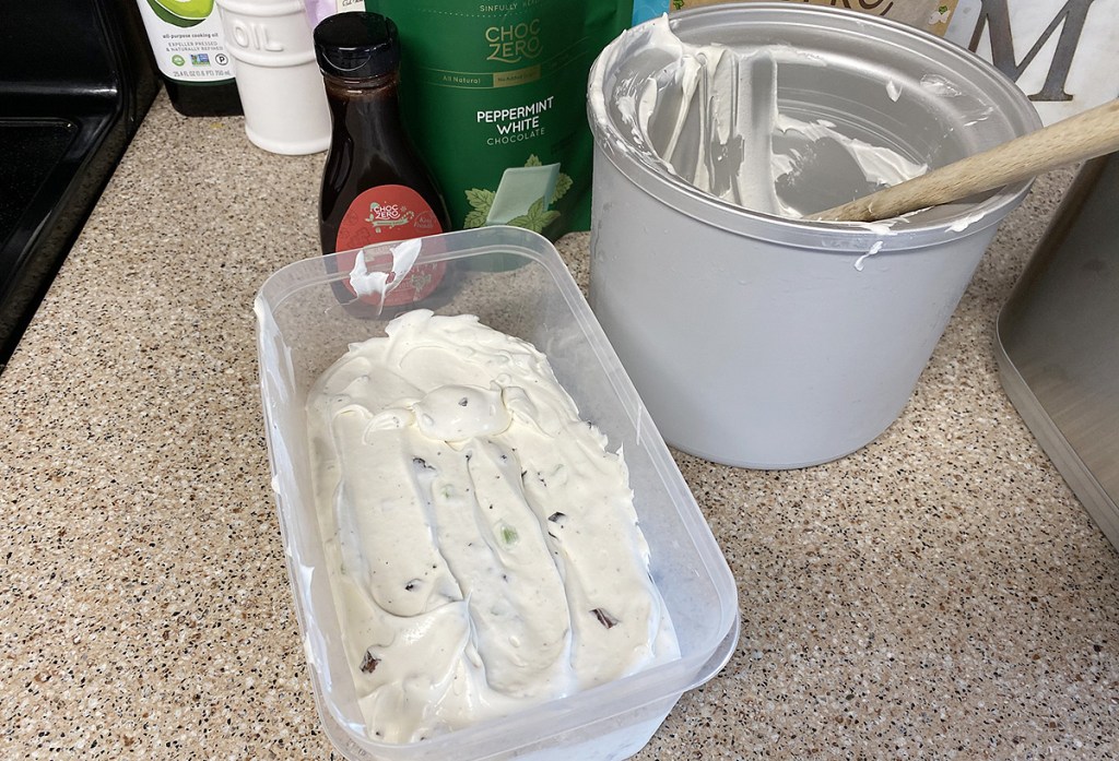 keto ice cream in tub