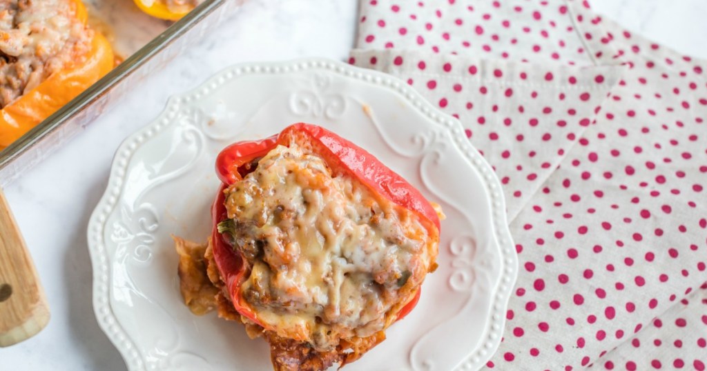 keto stuffed bell pepper on a plate