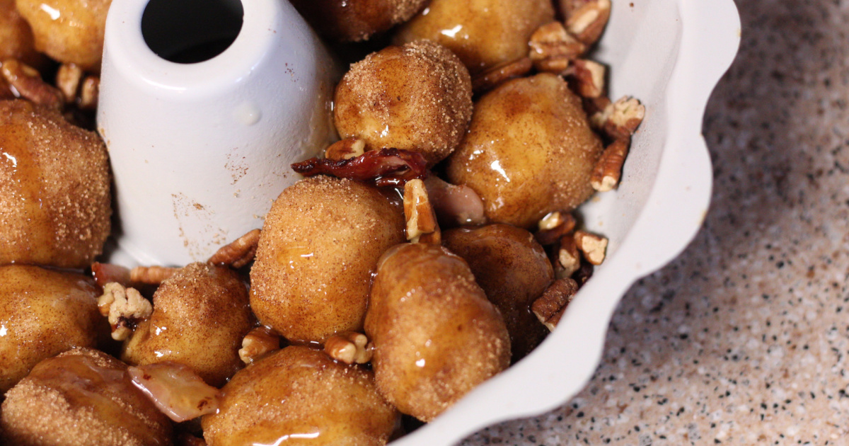 keto monkey bread in a bundt pan