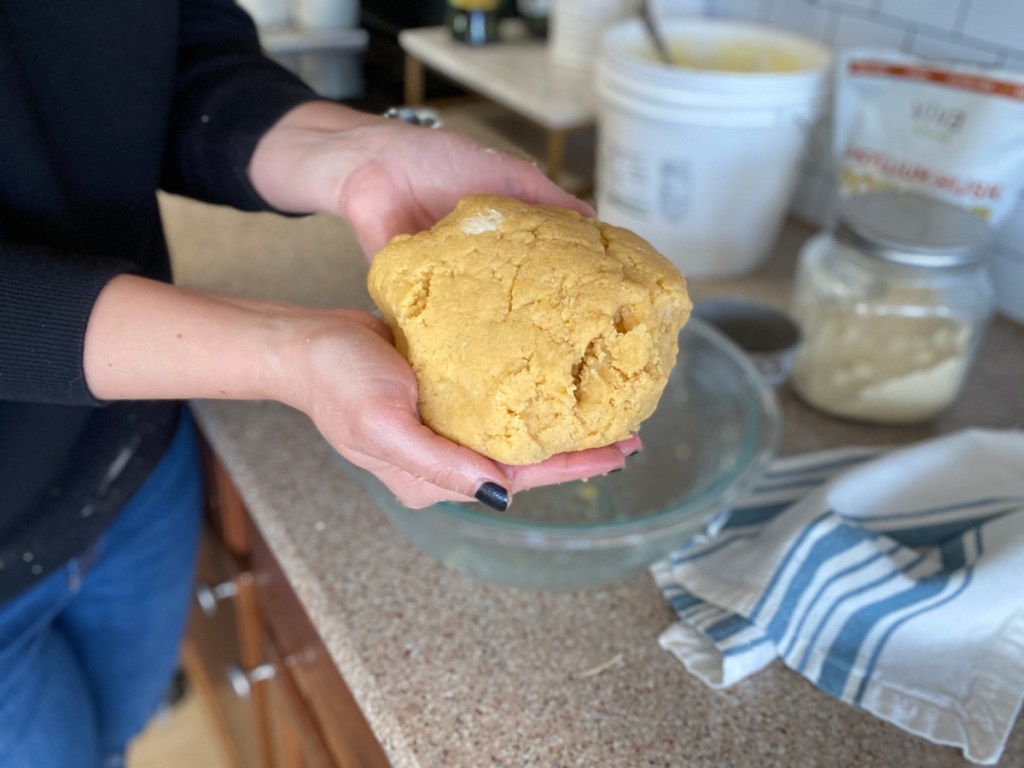 girl holding keto masa