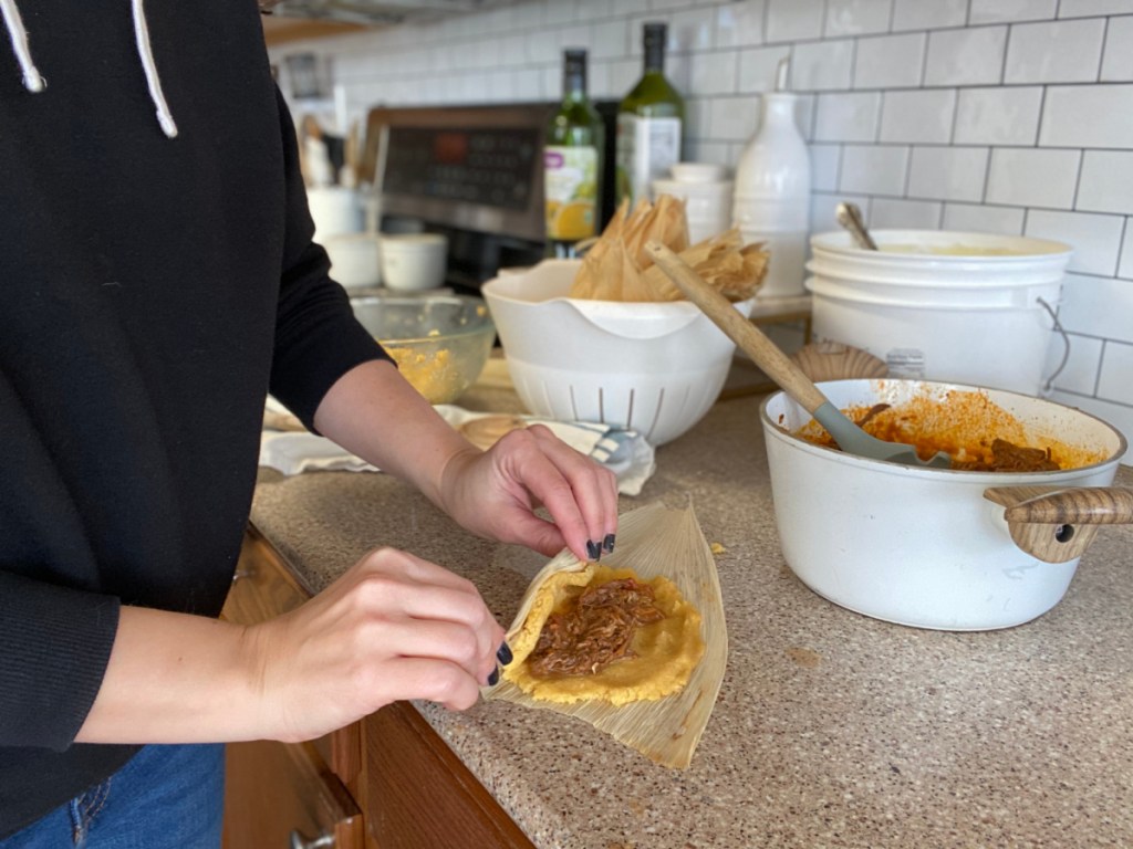 rolling keto tamales