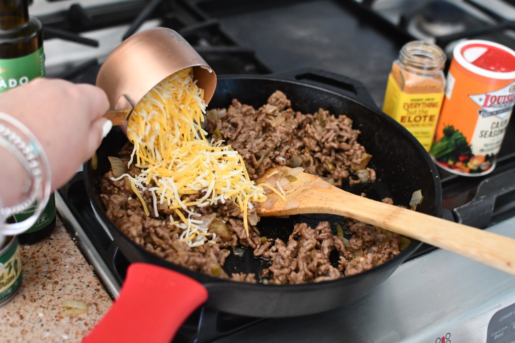 adding cheese to keto taco pie