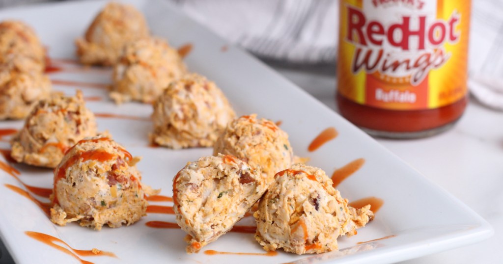 buffalo chicken fat bombs on a plate