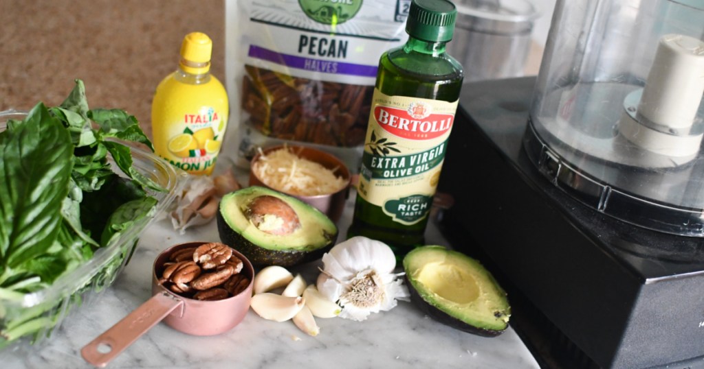 ingredients for keto avocado pesto