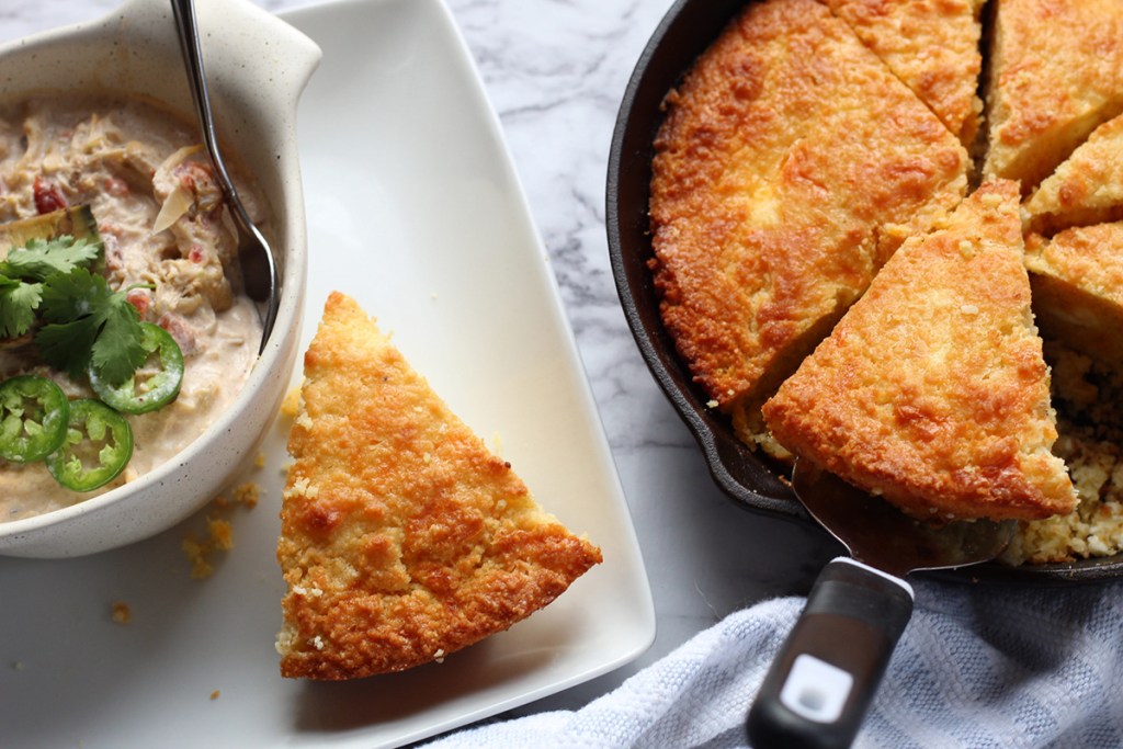 keto cornbread with white chicken chili