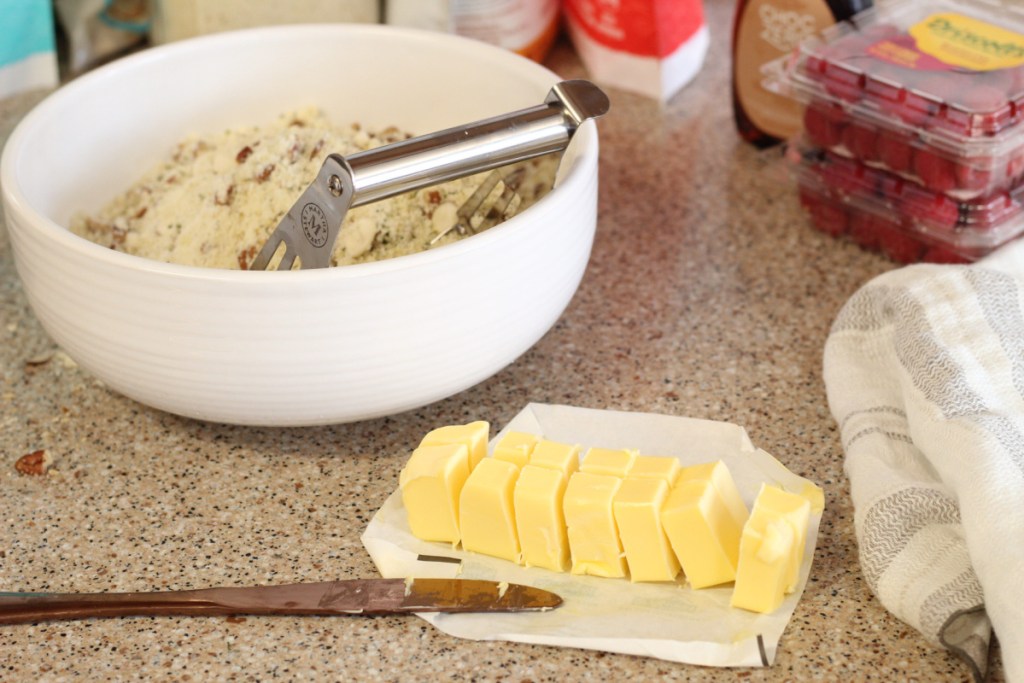 butter cut up for keto crust