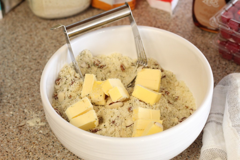 bowl of keto dough being prepared